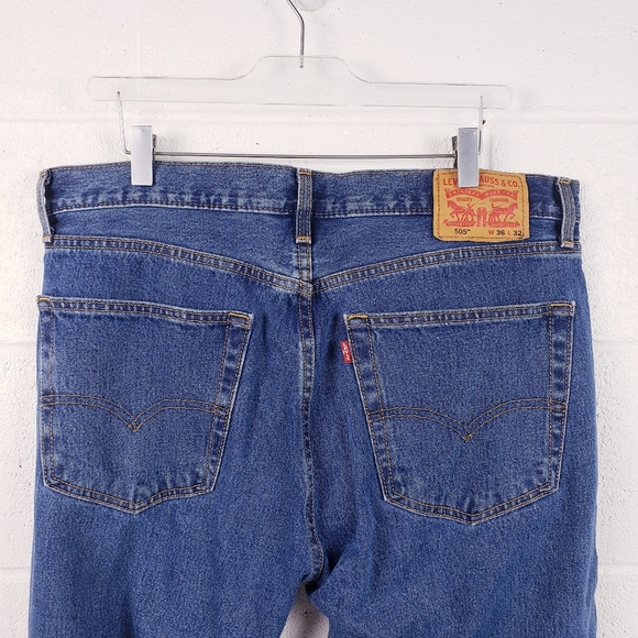 Levi's 505 Regular Stretch Jeans Straight Leg Light Wash Men's 36 x 32 - Picture 5 of 9